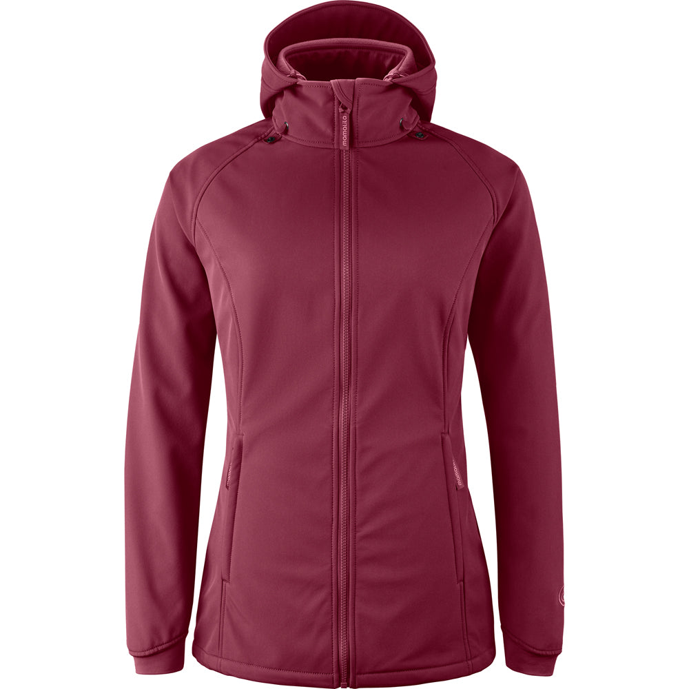 Mamalila Softshell Babywearing Jacket Allrounder Fit Burgundy, front view for solo wear