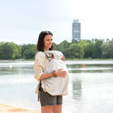 Sonnenschutz für Babytrage - Grau gestreift
