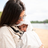 Sonnenschutz für Babytrage - Grau gestreift