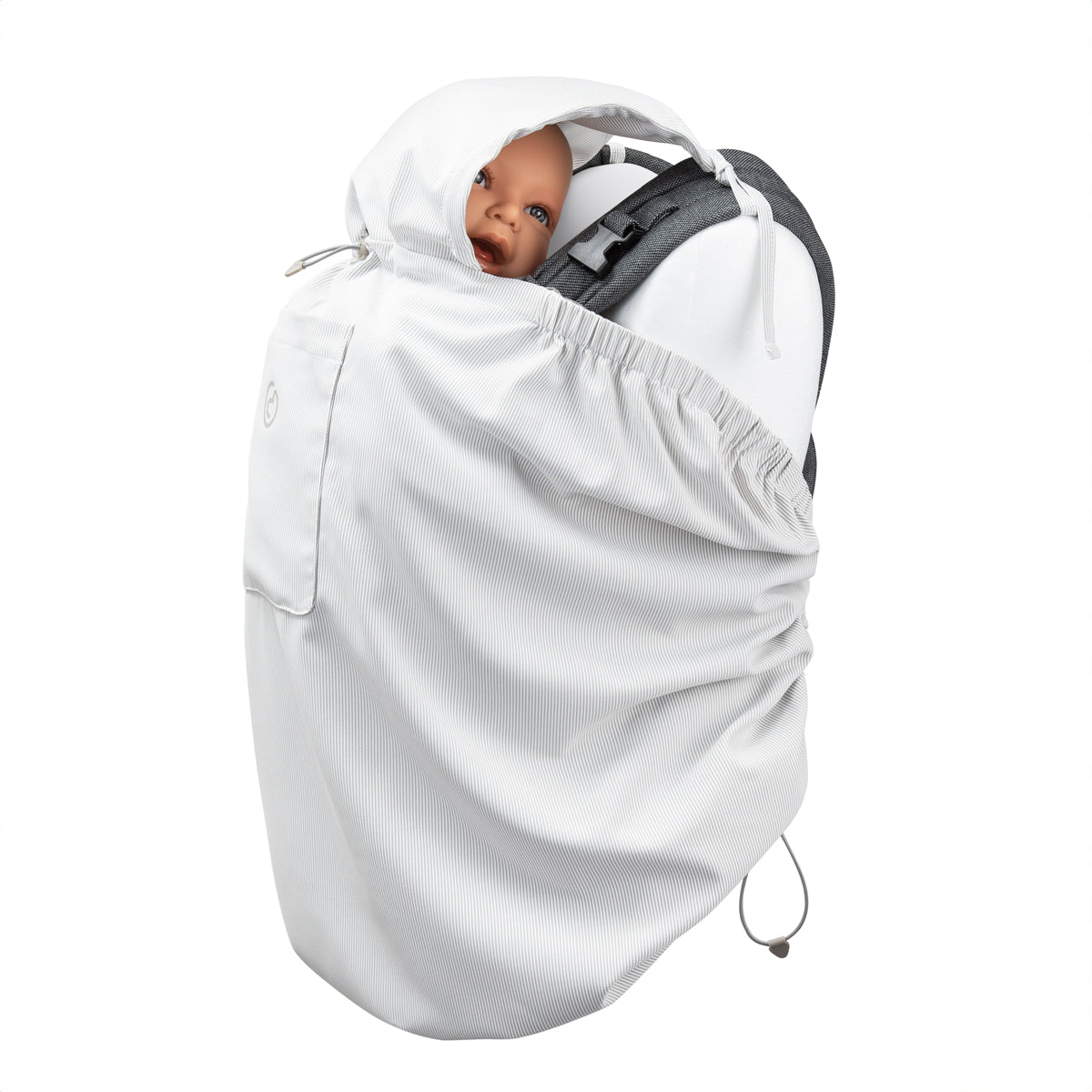 Sonnenschutz für Babytrage - Grau gestreift