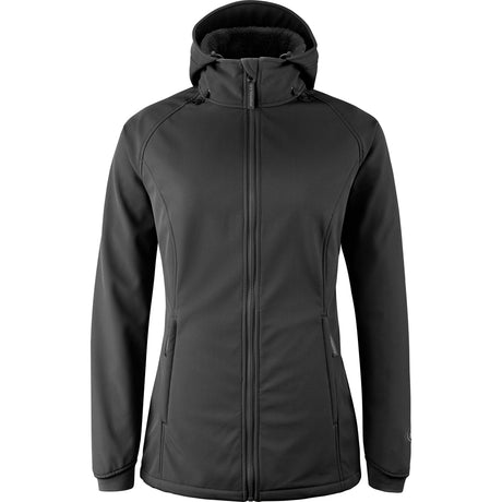Mamalila Allrounder Winter softshell babywearing jacket in black, front view without inserts as an everyday winter jacket