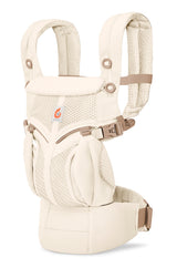 Baby carrier in beige color on a white background